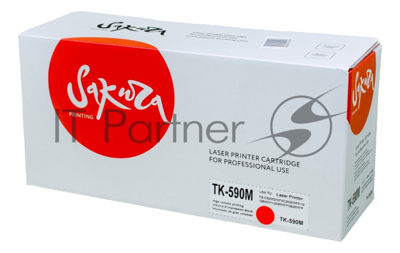 Картридж Sakura TK590M для Kyocera Mita FS-C2026/C2126MFP, пурпурный, 5000 к.