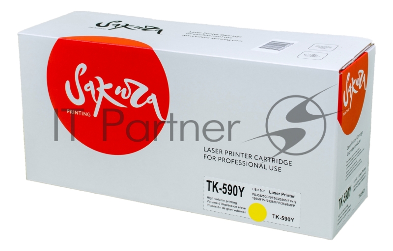 Картридж Sakura TK590Y для Kyocera Mita FS-C2026/C2126MFP, желтый, 5000 к.