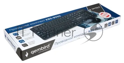 Комплект клавиатура+мышь Gembird KBS-9050 проводной, USB, 1000 DPI, чёрный