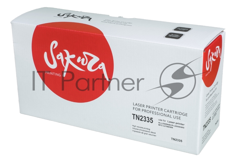 Картридж лазерный Sakura TN2335 для Brother HL-L2300DR, HL-L2340DWR, HL-L2360DNR, HL-L2365DWR, DCP-L2500DR, DCP-L2520DWR, DCP-L2540DNR, DCP-L2560DWR, MFC-L2700DWR, MFC-L2720DWR, MFC-L2740DWR, черный, 1200 к
