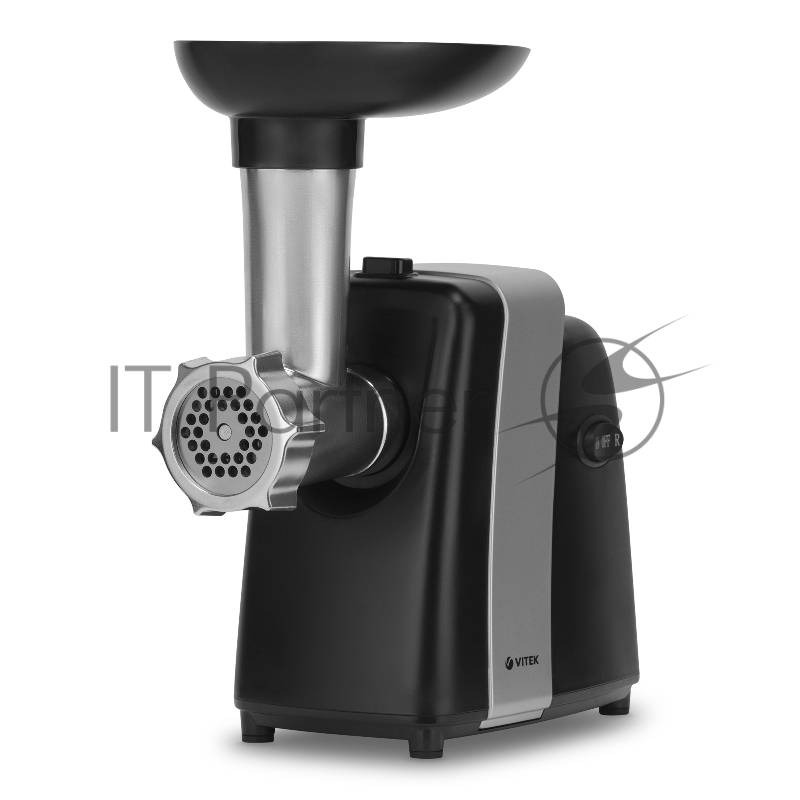 Мясорубка электрическая Vitek VT-3615 черный, 1700 Вт, 2.0 кг/мин, реверс, защита от перегрузки, насадки - 4