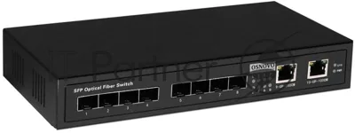 Коммутатор гигабитный Osnovo SW-7028, 8 *SFP 1000Base-FX, 2 x10/100/1000Base-T