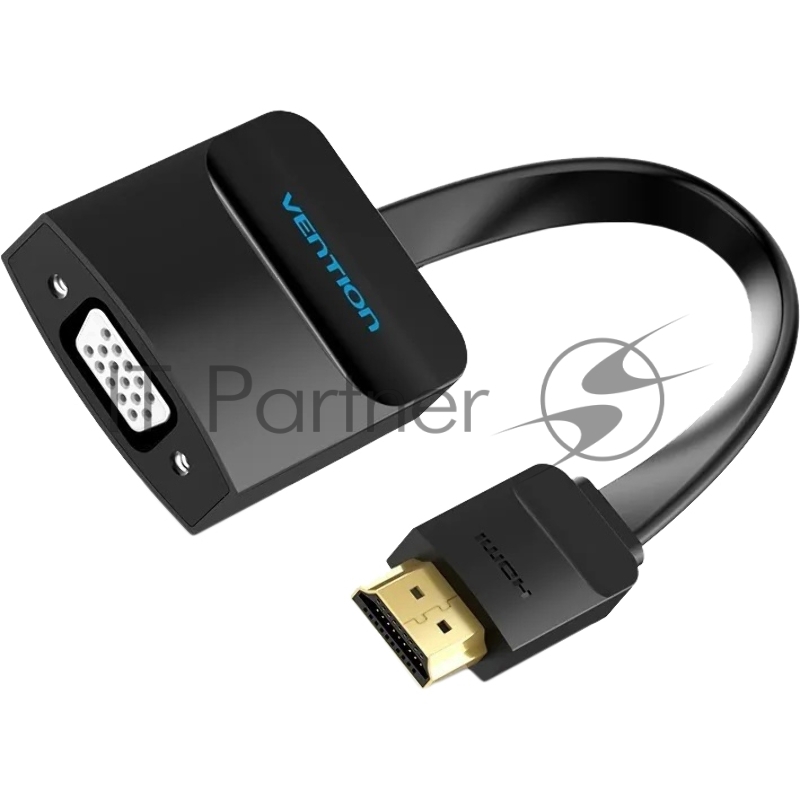 Мультимедиа конвертер Vention HDMI > VGA + аудио, гибкий, плоский