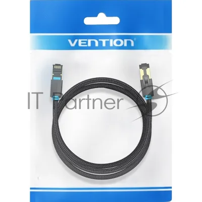 Патч-корд Vention прямой SFTP cat.8 RJ45 - 0,5м. черный Тканевая оплетка
