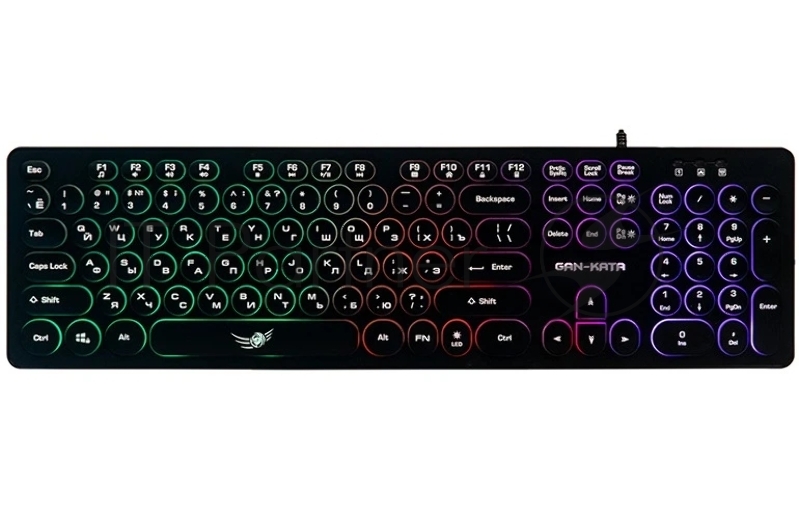 Клавиатура проводная Dialog Gan-Kata KGK-16U BLACK - игровая с RGb-подсветкой, USB, черная