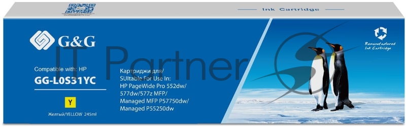 Картридж струйный G&G GG-L0S31YC 976YC желтый (245 мл) для HP PW Pro 577/552/Enterprise 556/586