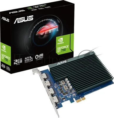 Видеокарта Asus GeForce GT 730, 2 GB GDDR5, 64 bit, 4xHDMI, GPU 902 MHz