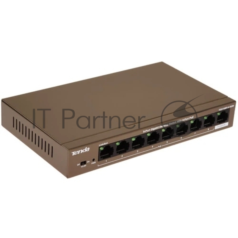 Коммутатор Tenda TEG1109P-8-102W, 8×1 Гбит/с PoE + 1×1 Гбит/с Uplink, неуправляемый