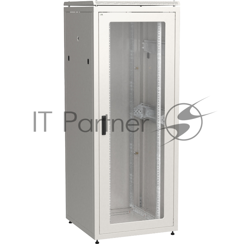 Шкаф сетевой напольный 19" ITK LINEA N 42U 800х800 мм стеклянная передняя дверь, задняя металлическая серый