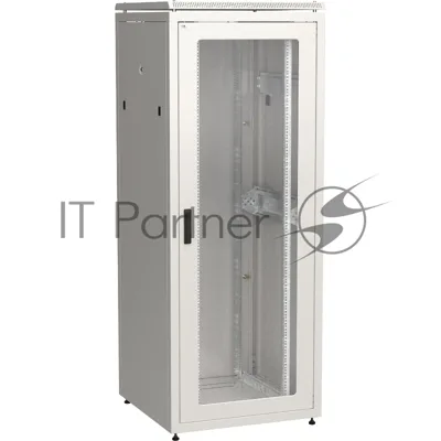 Шкаф сетевой напольный 19" ITK LINEA N 42U 800х800 мм стеклянная передняя дверь, задняя металлическая серый