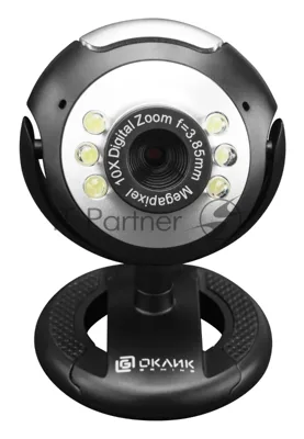 Веб-камера OKLICK OK-C8825 640x480, 30 кадр/с, USB Type-A, микрофон, черный/белый