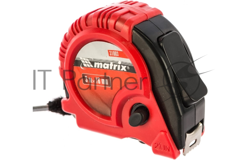 Рулетка Matrix Rubber, 3 м х 16 мм, обрезиненный корпус