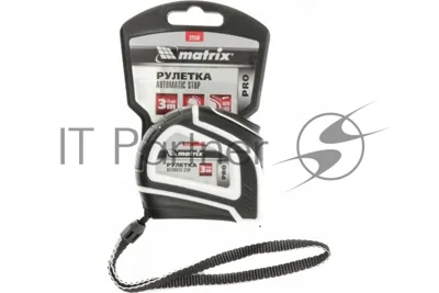 Рулетка Matrix Autostop, 3 м х 16 мм двухкомпонентный корпус