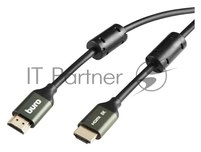 Кабель аудио-видео Buro HDMI (m)/HDMI (m) 1м. феррит.кольца Позолоченные контакты черный (BHP-HDMI-2.1-1G)