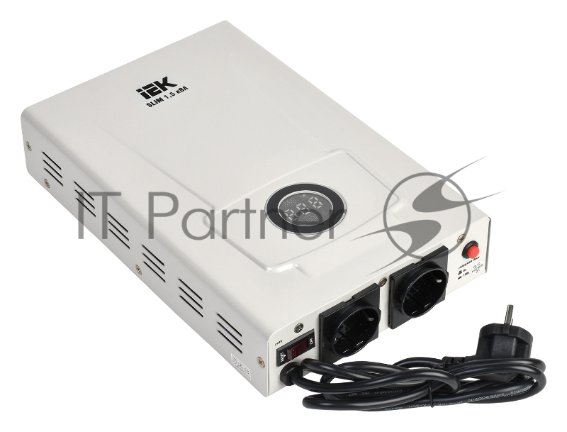 Стабилизатор напряжения IEK Slim 1.5кВА однофазный белый (IVS22-1-D15-09)