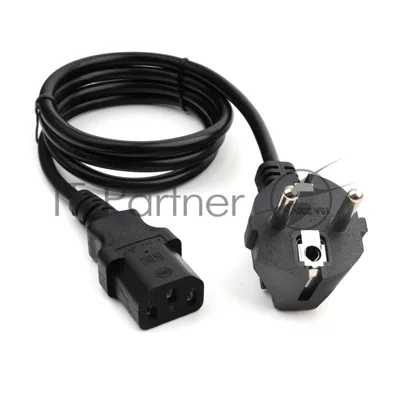 Кабель питания Cablexpert PC-186-1M, 1м, Schuko- C13, 6А, черный, с заземлением