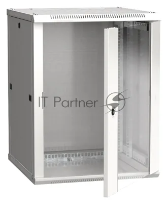 Шкаф монтажный ITK LINEA W (LWR3-18U66-GF) настенный 18U 600x600мм пер.дв.стекл задн.дв.стал.лист 90кг серый 500мм 41кг 200град. IK08 сталь