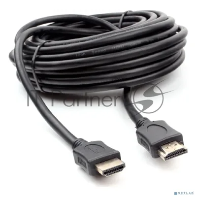 Кабель HDMI Cablexpert CC-HDMI4L-10M, 10м, v2.0, 19M/19M, серия Light, черный, позол.разъемы, экран, пакет
