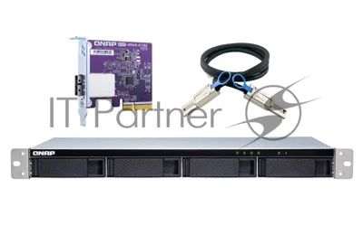 Полка расширения сетевого хранилища без дисков SMB QNAP TL-R400S SATA 6Gb/s JBOD storage enclosure, 4-tray 3,5"/2,5" w/o HDD, 1 x SFF-8088, 1 PSU. Rackmount. W/o rail kit RAIL-B02