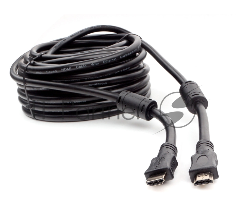 Кабель HDMI Cablexpert CCF2-HDMI4-15M, 19M/19M, v2.0, медь, позол.разъемы, экран, 2 фер.кольца, 15м, черный, пакет