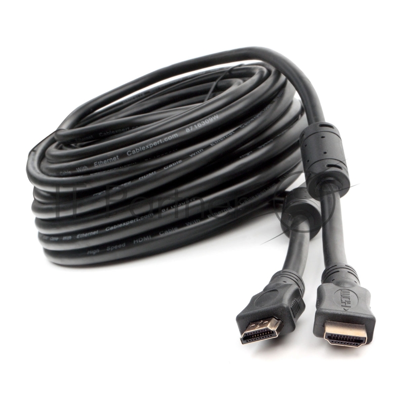Кабель HDMI Cablexpert CCF2-HDMI4-20M, 19M/19M, v2.0, медь, позол.разъемы, экран, 2 фер.кольца, 20м, черный, пакет