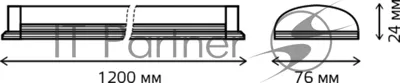 Светильник светодиодный Gauss IP40 1200x76x24мм 36W 3260lm 6500K WLF-2 сталь