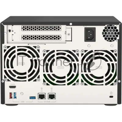 Сетевое хранилище без дисков SMB QNAP TVS-675-8G NAS, 6-tray w/o HDD, 2xM.2 SSD Slot, 1xHDMI-port. CPU 8-сore 64-bit x86 KX-U6580 2.5 GHz, 8GB DDR4 (1 x 8GB) up to 64GB (2 x 32GB), 2x 2.5 Gigabit LAN