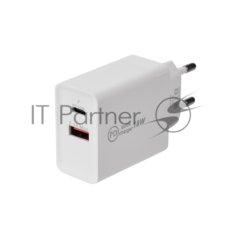 Сетевое зарядное устройство Rexant Type-C + USB 3.0 с Quick charge, белый