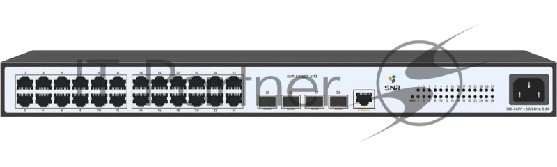 Коммутатор SNR SNR-S2982G-24TE, 24×1 Гбит/с + 4×1 Гбит/с SFP, управляемый