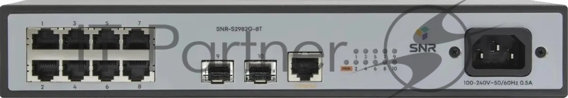 Коммутатор SNR SNR-S2982G-8T, 8×1 Гбит/с + 2×1 Гбит/с SFP, управляемый