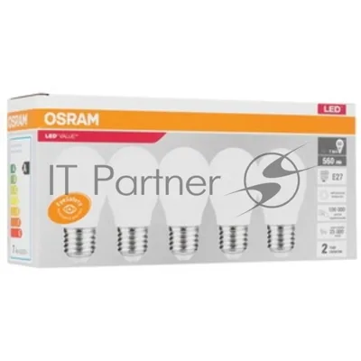 Лампа светодиодная LED Value LVCLP60 7SW/840 шар матовая E27 230В 10х1 RU OSRAM 4058075579835