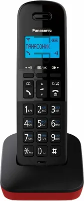 Телефон беспроводной (DECT) Panasonic KX-TGb610RUR, Монохромный, АОН, черный/красный
