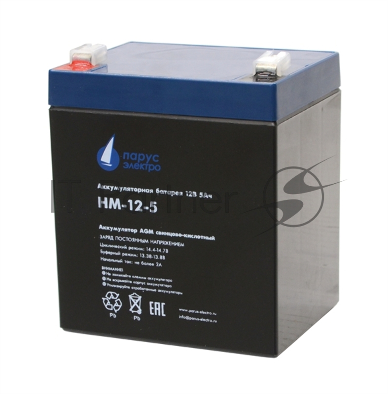 Батарея для ИБП Парус-электро HM-12-5 (AGM/12В/5А·ч/клемма F2), 90х70х101мм