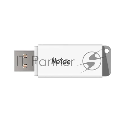 Флешка USB Netac U185 128Gb NT03U185N-128G-20WH, USB 2.0, с колпачком, пластиковая белая