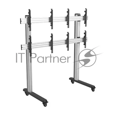 Мобильная стойка Wize Pro VWM2X2-55 для видеостены 2х2 из дисплеев 45"-55", нагрузка до 50 кг на один дисплей, max VESA 600x400, кабельный канал