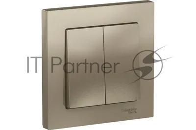 Выключатель 2-кл. СП AtlasDesign 10А IP20 (сх. 5) 10AX в сборе шампань SchE ATN000552