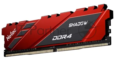 Оперативная память NETAC Shadow, DDR4, 8GB (1x8GB), 3600MHz, CL18, DIMM, с радиаторами, красный