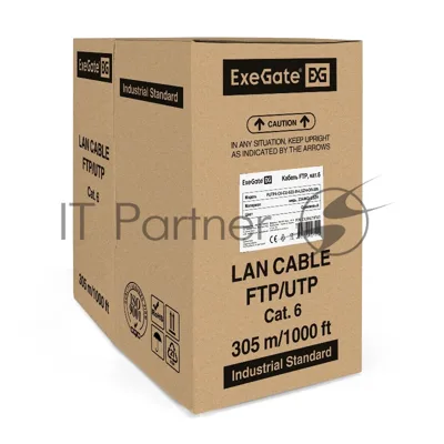 Кабель ExeGate FTP 4 пары кат.6 медь, 23AWG, экран, бухта 305м, оранжевый, LSZH