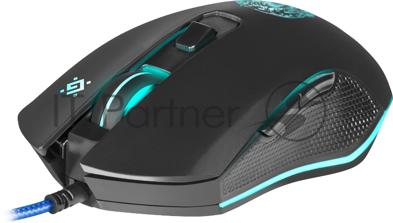Мышь проводная Defender Sleipnir GM-927 черный, 12800 dpi, USB, кнопки - 6
