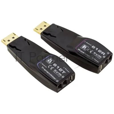 Передатчик и приемник сигнала DisplayPort Kramer Electronics 612R/T 1.2 по волоконно-оптическому кабелю; кабель 2LC, многомодовый ОМ3, до 100 м, поддержка 4К60 4:4:4