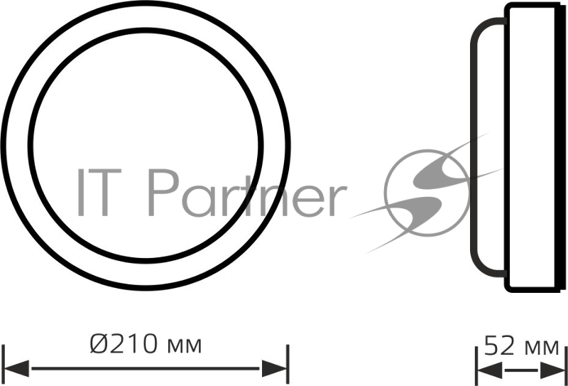 Светильник ЖКХ Elementary круг 24W 1980lm 6500K 160-260V IP65 D210*52мм белый LED
