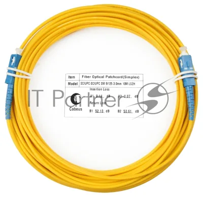 Патч-корд оптический Cabeus FOP(s)-9-SC-SC-10m simplex SC-SC 9/125 sm 10м LSZH