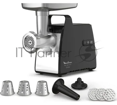 Мясорубка электрическая Moulinex ME558810 черный, 2200 Вт, 3.9 кг/мин, реверс, насадки - 8