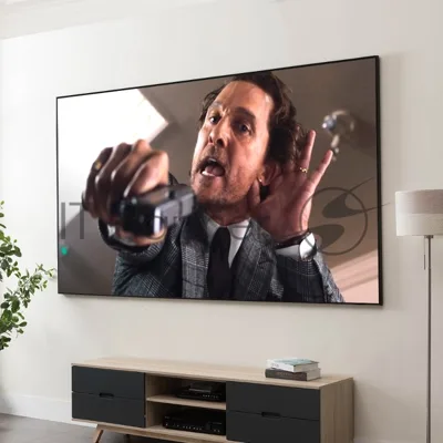 Экран Cinema S'OK Pro16:9 100' настенно-потолочный, на раме, 221x125 см, рама черная 1 см, полотно серый HCG