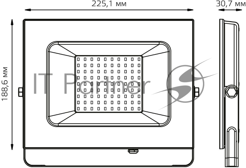 Прожектор светодиодный Gauss Elementary 70W 7175lm 4000К 175-265V IP65 черный LED