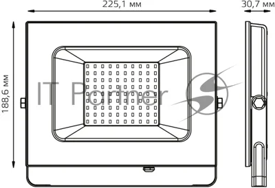 Прожектор светодиодный Gauss Elementary 70W 7175lm 4000К 175-265V IP65 черный LED