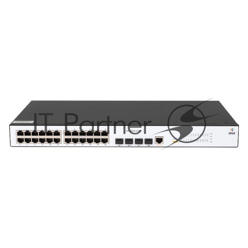 Коммутатор SNR SNR-S2982G-24T-POE, 24×1 Гбит/с PoE + 4×1 Гбит/с SFP, управляемый
