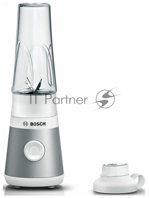 Блендер стационарный Bosch MMB2111T серебристый, 450 Вт, 1 скорость