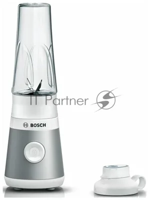 Блендер стационарный Bosch MMB2111T серебристый, 450 Вт, 1 скорость