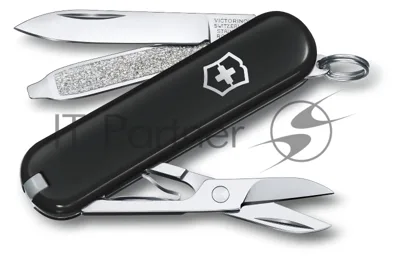Нож перочинный Victorinox Classic Dark Illusion (0.6223.3G) 58мм 7 функций черный карт.коробка